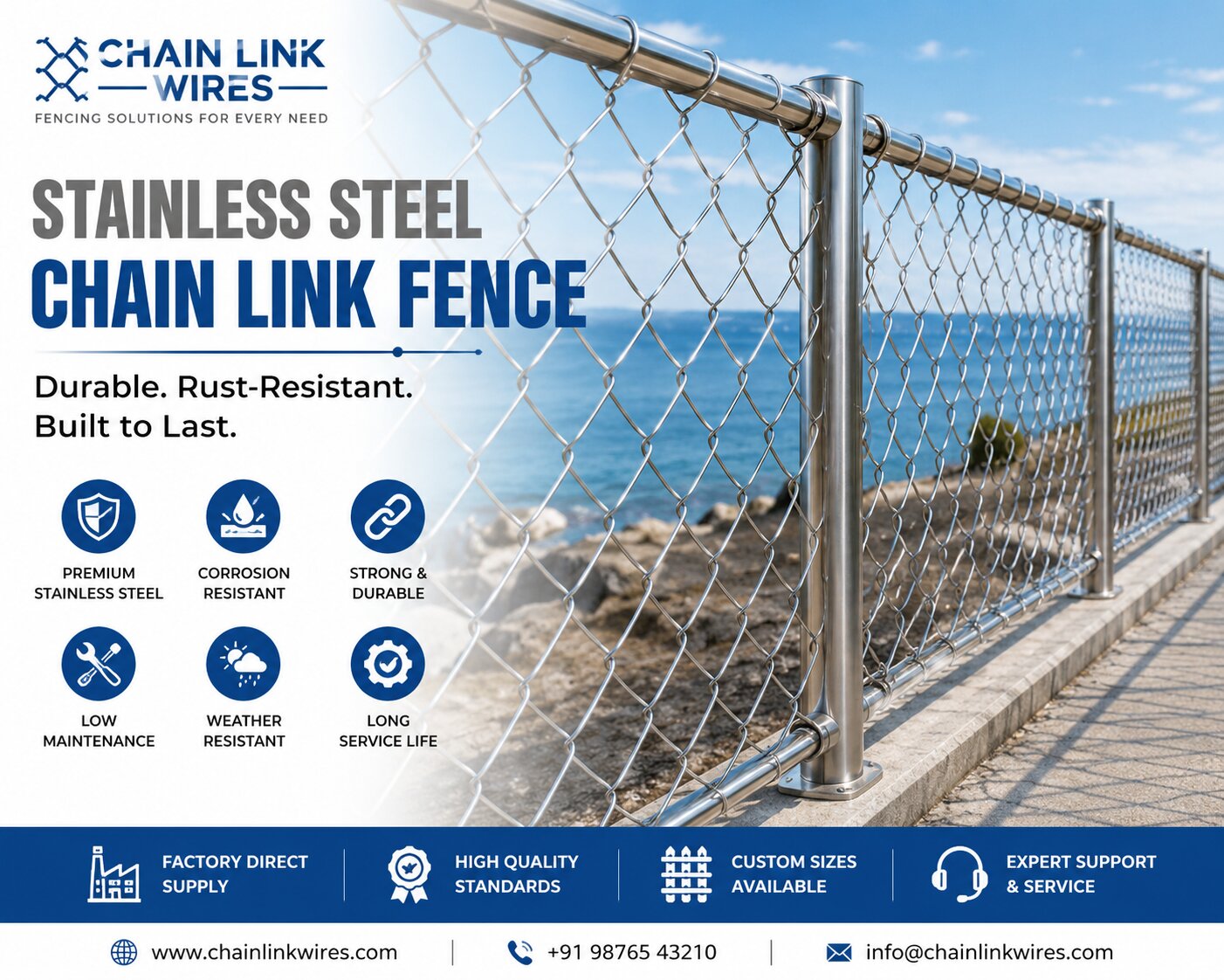 High Performance Stainless Steel Chain Link Fence